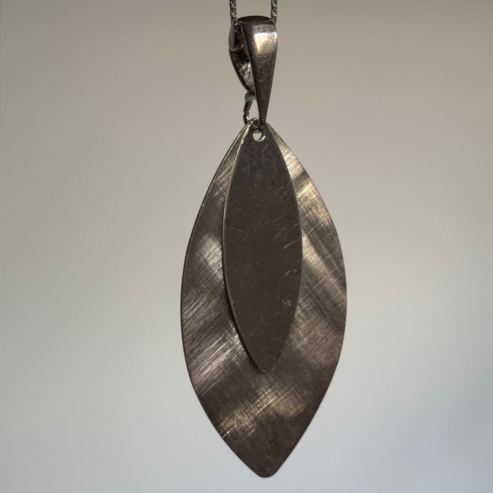 Sterling Two Leaf Necklace